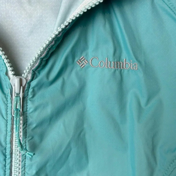 Columbia Turquoise Cinched  Waist Windbreaker - Picture 8 of 10